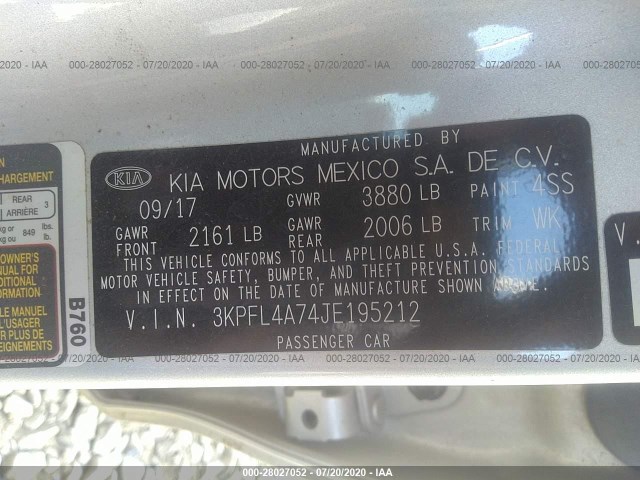 Photo 8 VIN: 3KPFL4A74JE195212 - KIA FORTE 