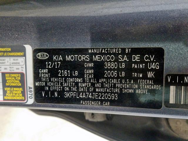 Photo 9 VIN: 3KPFL4A74JE220593 - KIA FORTE LX 