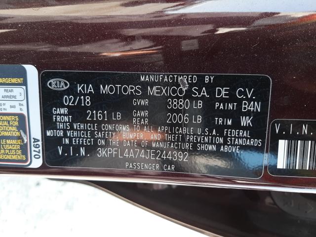 Photo 9 VIN: 3KPFL4A74JE244392 - KIA FORTE LX 