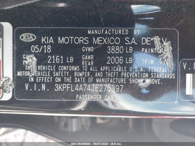 Photo 8 VIN: 3KPFL4A74JE275397 - KIA FORTE 