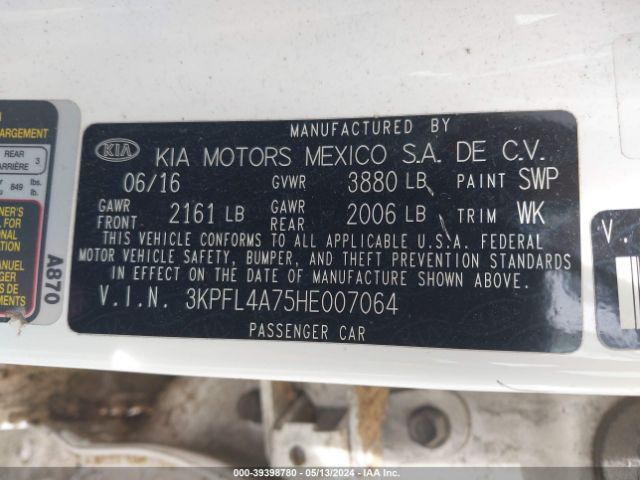 Photo 8 VIN: 3KPFL4A75HE007064 - KIA FORTE 