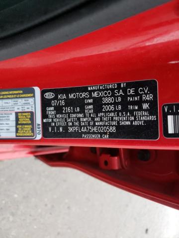 Photo 9 VIN: 3KPFL4A75HE020588 - KIA FORTE LX 