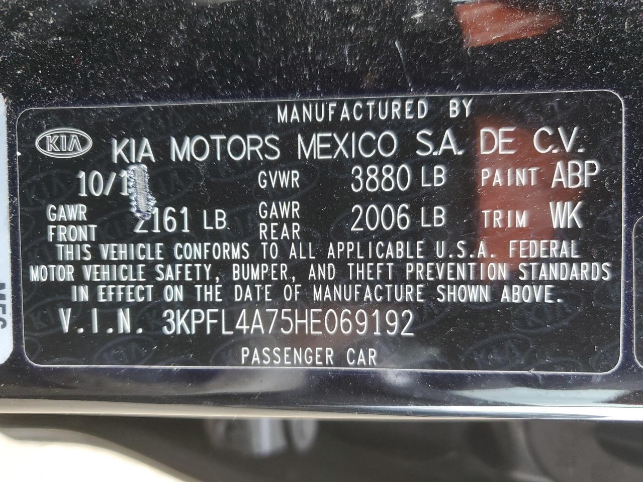 Photo 11 VIN: 3KPFL4A75HE069192 - KIA FORTE 