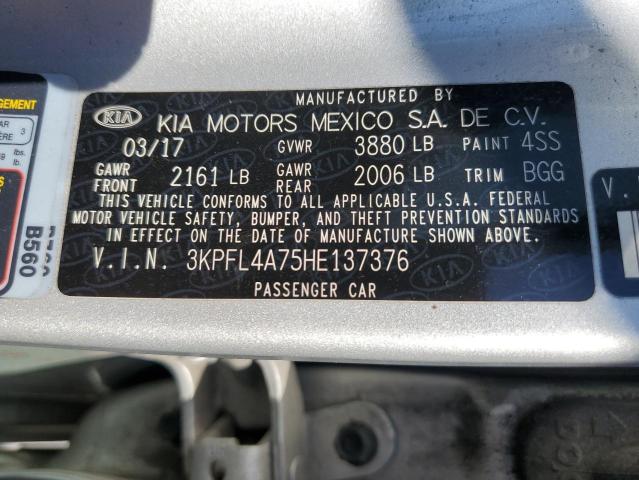 Photo 9 VIN: 3KPFL4A75HE137376 - KIA FORTE LX 