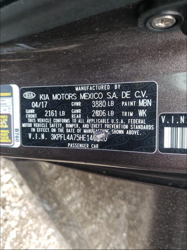 Photo 9 VIN: 3KPFL4A75HE149060 - KIA FORTE LX 