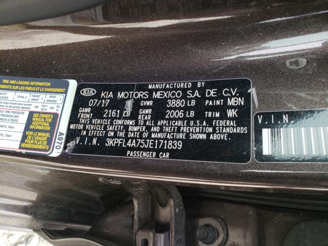 Photo 9 VIN: 3KPFL4A75JE171839 - KIA FORTE LX 