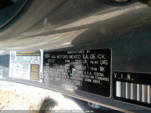 Photo 8 VIN: 3KPFL4A75JE175941 - KIA FORTE 