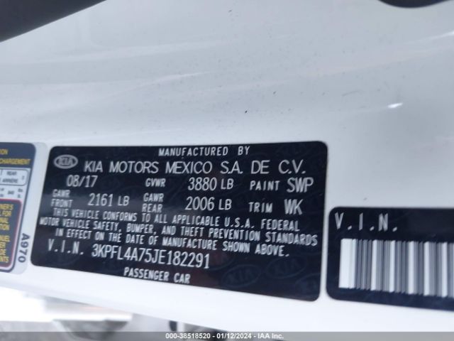 Photo 8 VIN: 3KPFL4A75JE182291 - KIA FORTE 