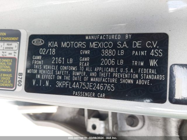 Photo 8 VIN: 3KPFL4A75JE246765 - KIA FORTE 