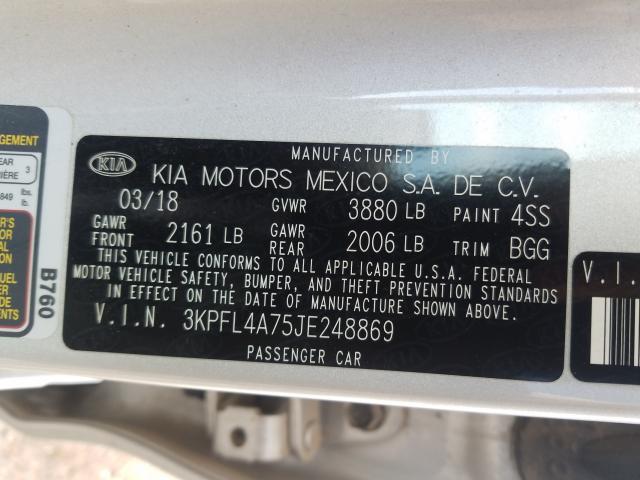 Photo 9 VIN: 3KPFL4A75JE248869 - KIA FORTE LX 