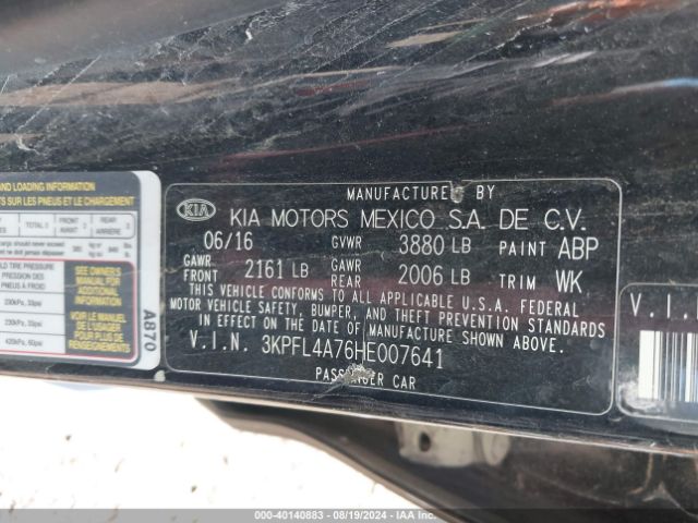 Photo 8 VIN: 3KPFL4A76HE007641 - KIA FORTE 