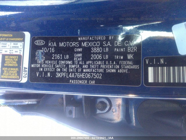 Photo 8 VIN: 3KPFL4A76HE067502 - KIA FORTE 