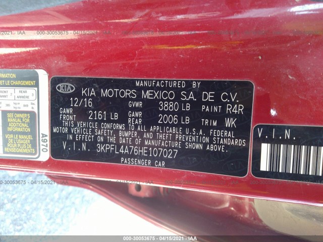 Photo 8 VIN: 3KPFL4A76HE107027 - KIA FORTE 