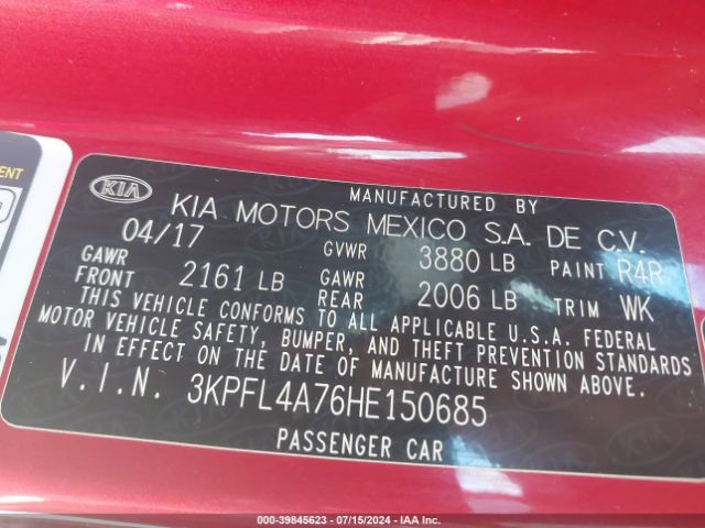 Photo 8 VIN: 3KPFL4A76HE150685 - KIA FORTE 