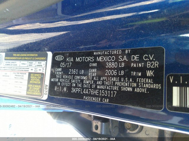 Photo 8 VIN: 3KPFL4A76HE153117 - KIA FORTE 