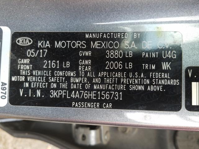 Photo 9 VIN: 3KPFL4A76HE156731 - KIA FORTE LX 