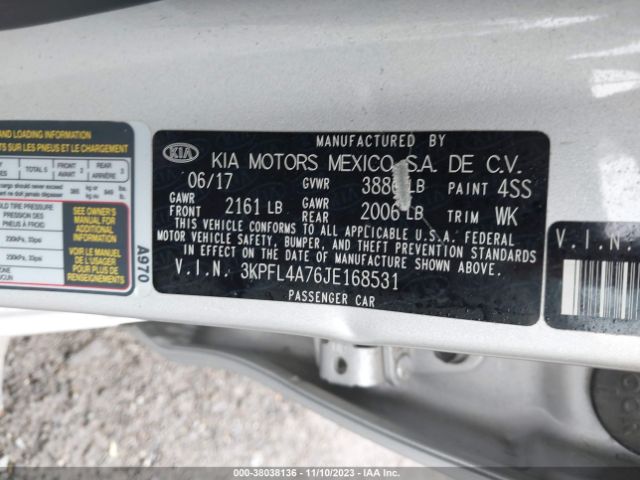 Photo 8 VIN: 3KPFL4A76JE168531 - KIA FORTE 