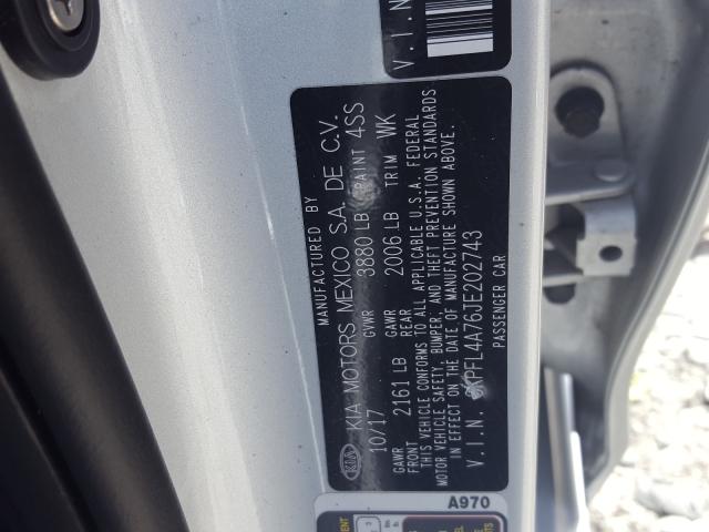 Photo 9 VIN: 3KPFL4A76JE202743 - KIA FORTE 