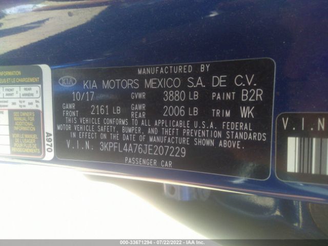 Photo 8 VIN: 3KPFL4A76JE207229 - KIA FORTE 