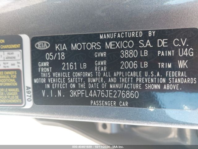 Photo 8 VIN: 3KPFL4A76JE276860 - KIA FORTE 