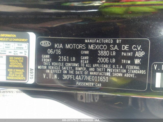 Photo 8 VIN: 3KPFL4A77HE011651 - KIA FORTE 