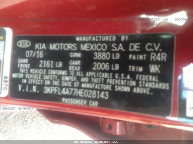 Photo 8 VIN: 3KPFL4A77HE028143 - KIA FORTE 