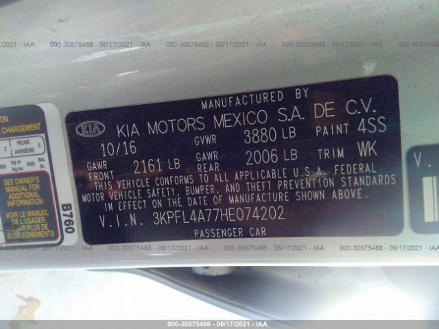 Photo 8 VIN: 3KPFL4A77HE074202 - KIA FORTE 