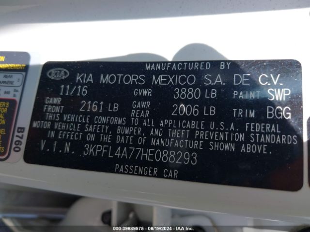 Photo 8 VIN: 3KPFL4A77HE088293 - KIA FORTE 