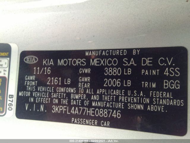 Photo 8 VIN: 3KPFL4A77HE088746 - KIA FORTE 