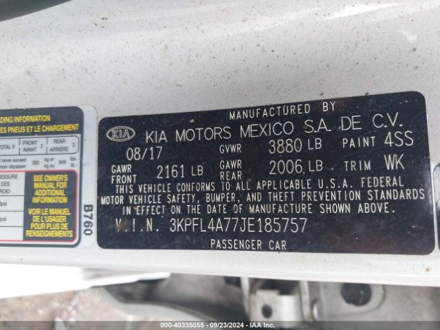 Photo 8 VIN: 3KPFL4A77JE185757 - KIA FORTE 