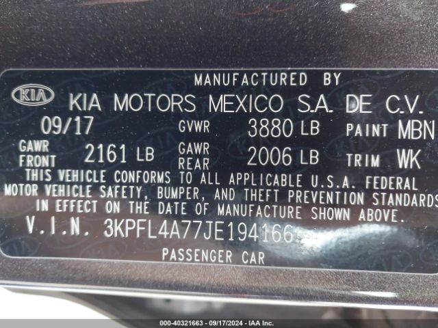 Photo 8 VIN: 3KPFL4A77JE194166 - KIA FORTE 