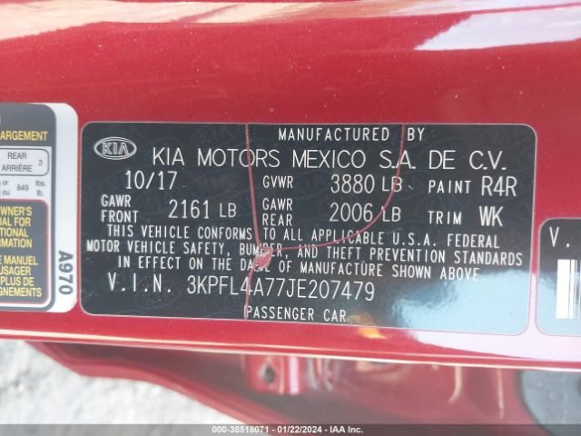 Photo 8 VIN: 3KPFL4A77JE207479 - KIA FORTE 