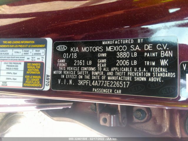 Photo 8 VIN: 3KPFL4A77JE226517 - KIA FORTE 