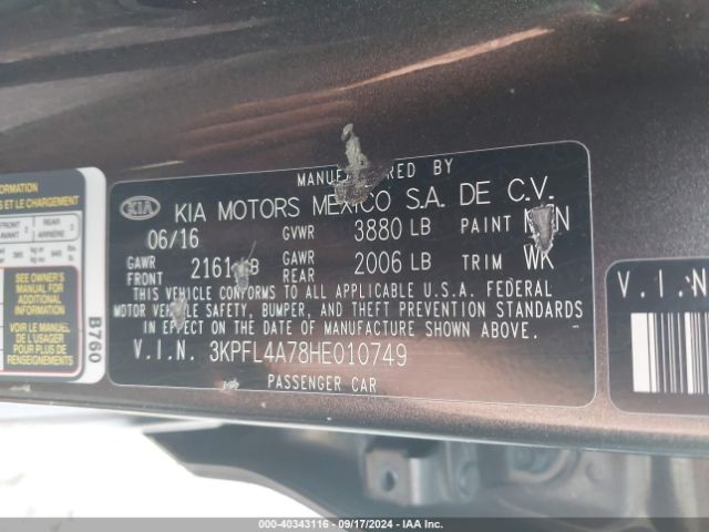 Photo 8 VIN: 3KPFL4A78HE010749 - KIA FORTE 