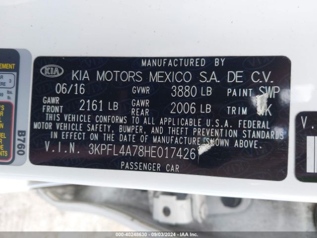 Photo 8 VIN: 3KPFL4A78HE017426 - KIA FORTE 