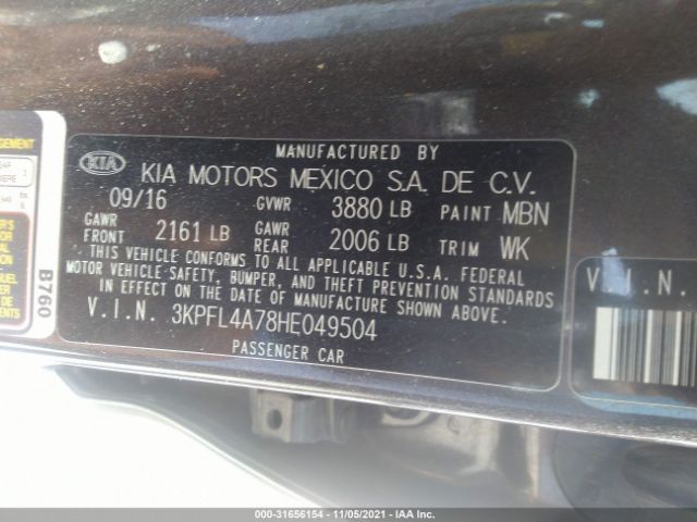 Photo 8 VIN: 3KPFL4A78HE049504 - KIA FORTE 