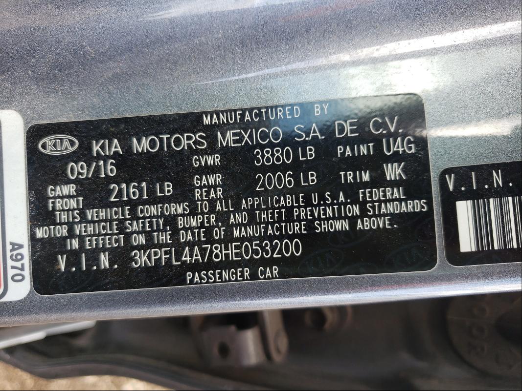 Photo 9 VIN: 3KPFL4A78HE053200 - KIA FORTE LX 