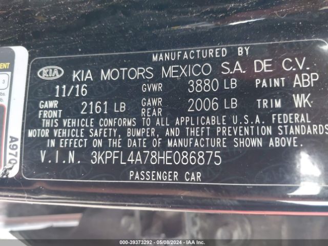 Photo 8 VIN: 3KPFL4A78HE086875 - KIA FORTE 