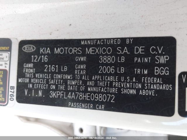 Photo 8 VIN: 3KPFL4A78HE098072 - KIA FORTE 