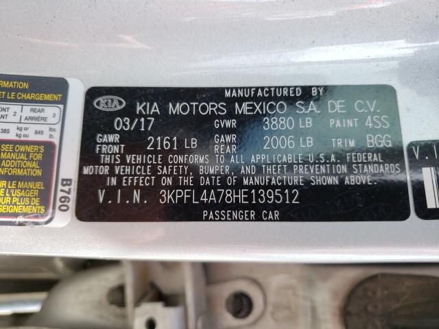 Photo 9 VIN: 3KPFL4A78HE139512 - KIA FORTE LX 