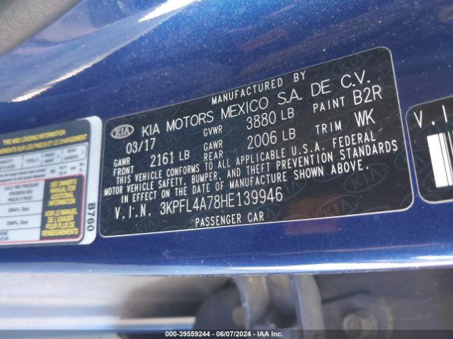 Photo 8 VIN: 3KPFL4A78HE139946 - KIA FORTE 