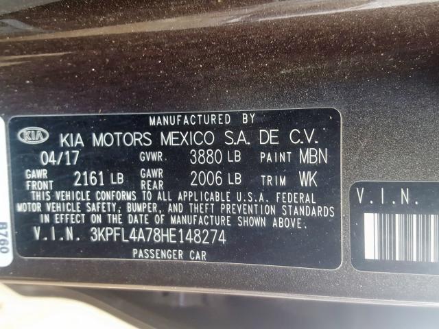 Photo 9 VIN: 3KPFL4A78HE148274 - KIA FORTE LX 