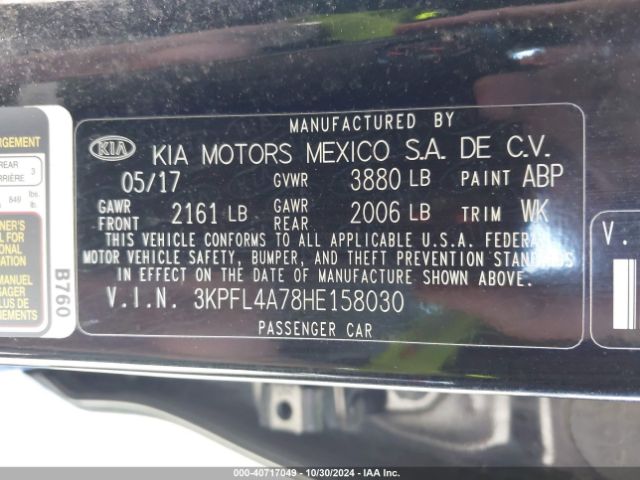 Photo 8 VIN: 3KPFL4A78HE158030 - KIA FORTE 