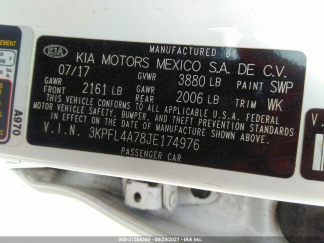 Photo 8 VIN: 3KPFL4A78JE174976 - KIA FORTE 