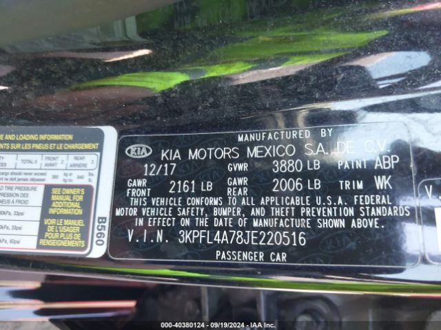 Photo 8 VIN: 3KPFL4A78JE220516 - KIA FORTE 