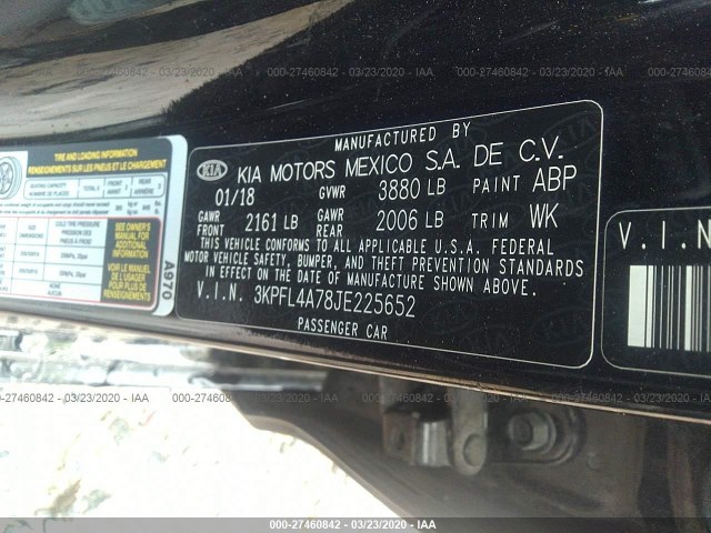 Photo 8 VIN: 3KPFL4A78JE225652 - KIA FORTE 