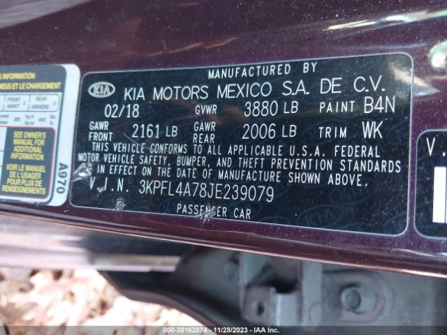 Photo 8 VIN: 3KPFL4A78JE239079 - KIA FORTE 