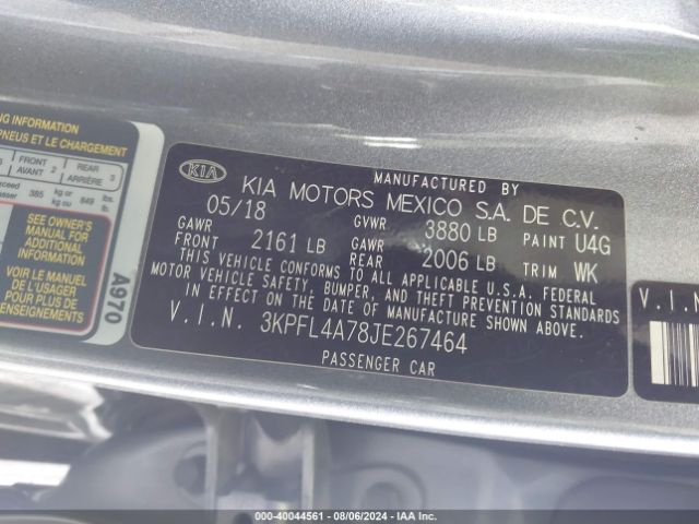 Photo 8 VIN: 3KPFL4A78JE267464 - KIA FORTE 