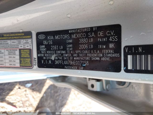 Photo 8 VIN: 3KPFL4A79HE017158 - KIA FORTE 