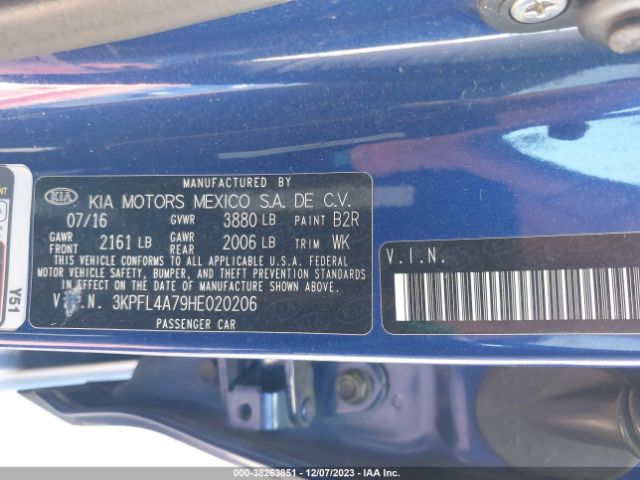 Photo 8 VIN: 3KPFL4A79HE020206 - KIA FORTE 